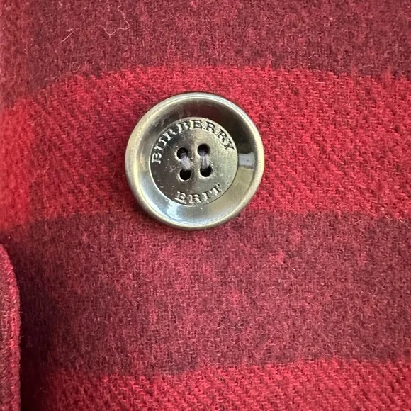 Burberry Brit Red Plaid Wool Jacket size 6 - Picture 8 of 12